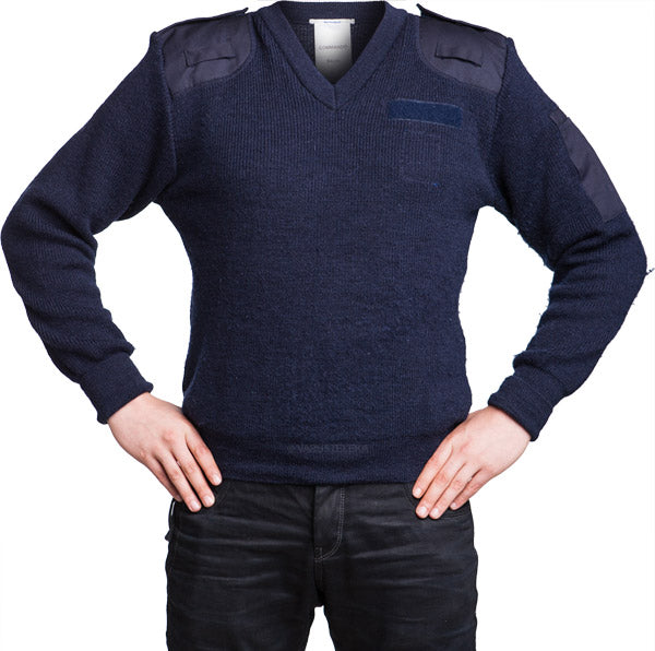 British V-neck Jersey, Men's, Blue, Surplus