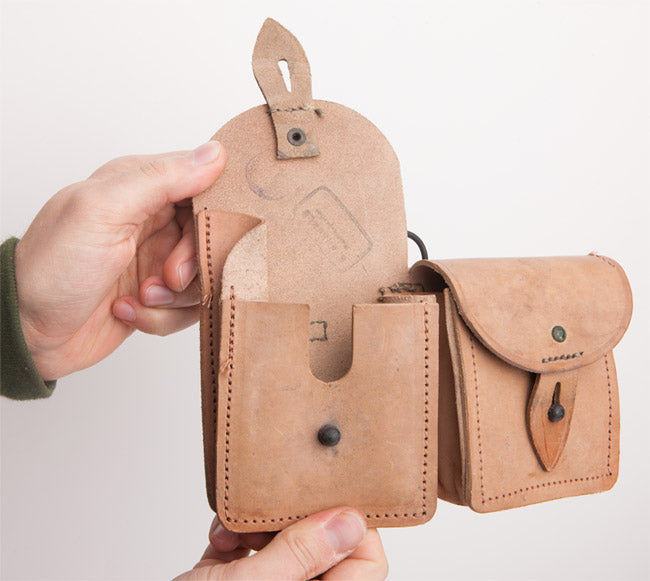 French MAS-49 ammunition pouch, leather, surplus