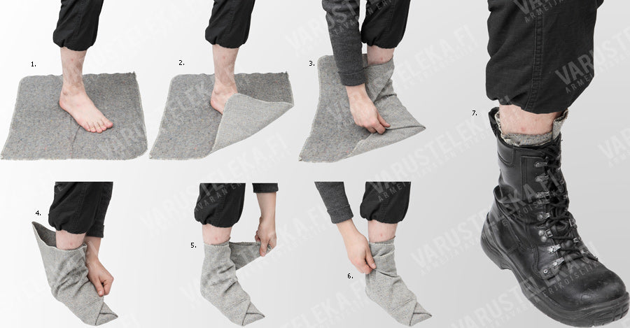 Instructions on how to roll a foot wrap on your foot