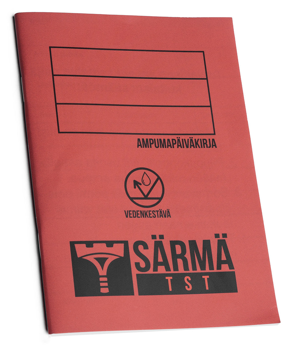 Varusteleka vedenpitävä ampumapäiväkirja