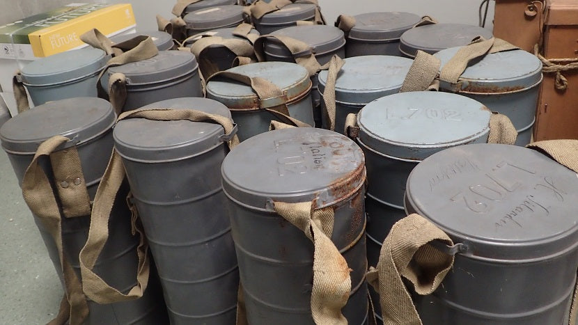 Belgian L.702 gas mask canister, surplus