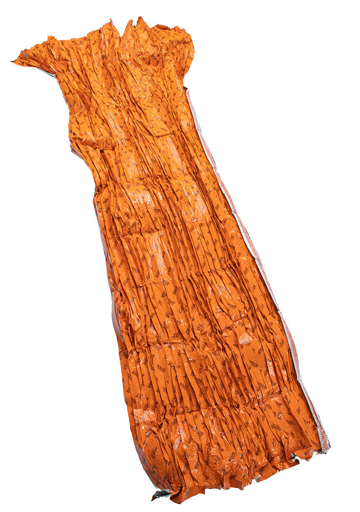 Bright orange exterior; completely wind- and waterproof.