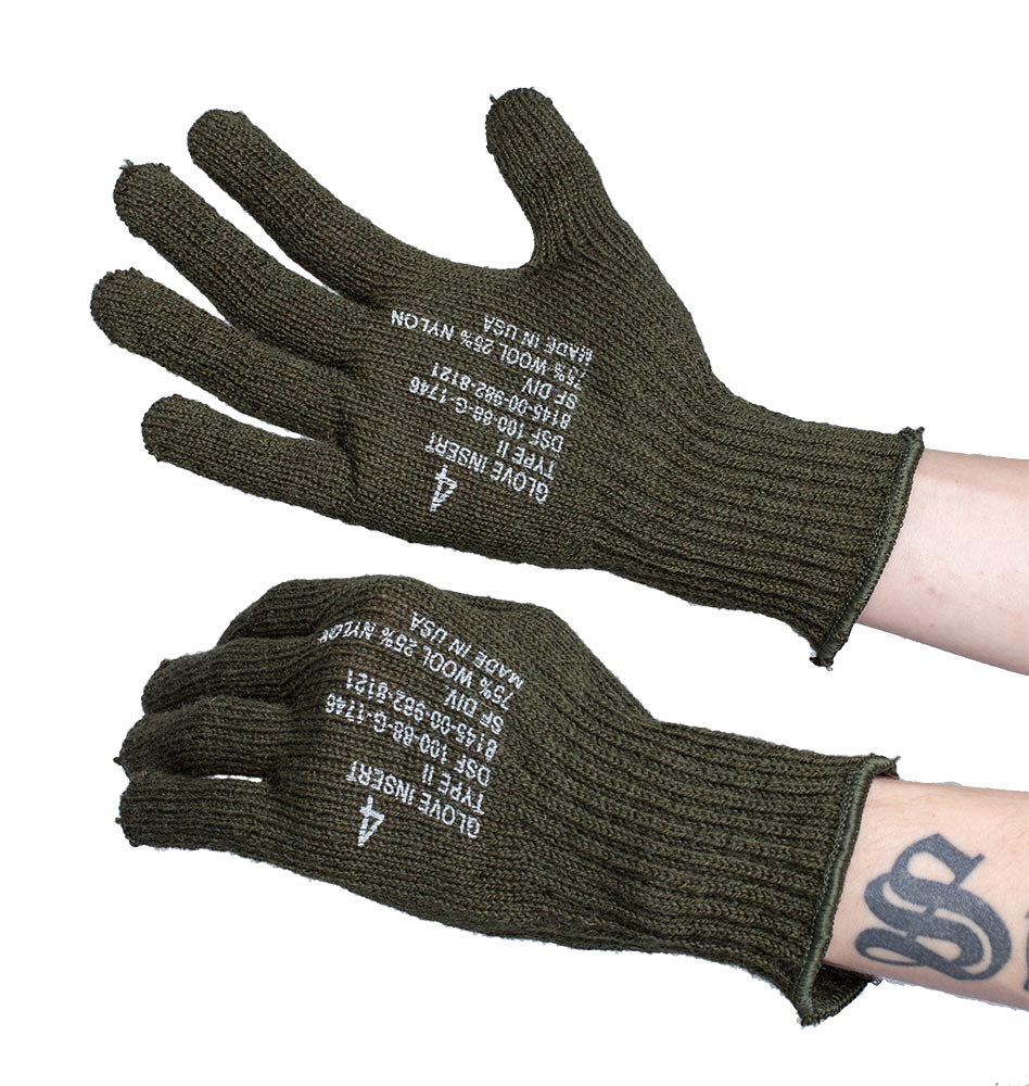 US Wool Glove Inserts, Surplus