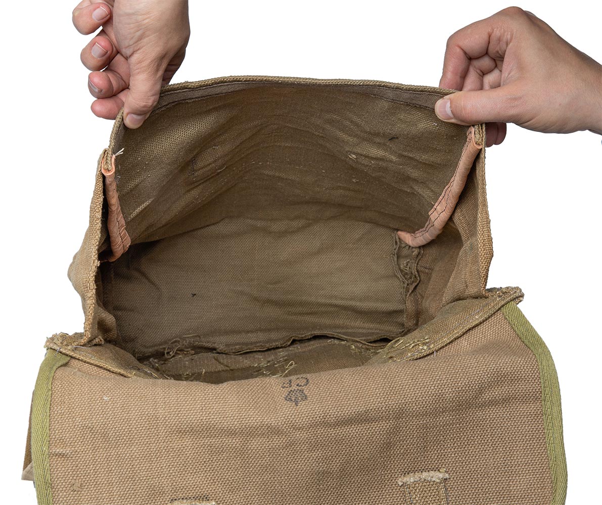 Danish Pattern 37 style pack, green/tan, with shoulder straps, surplus