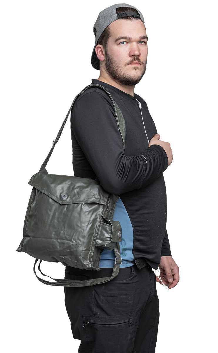 NVA gas mask bag, rubberized, surplus