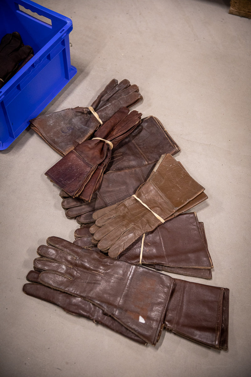 Belgian Motorcycle Gloves, Leather, Surplus