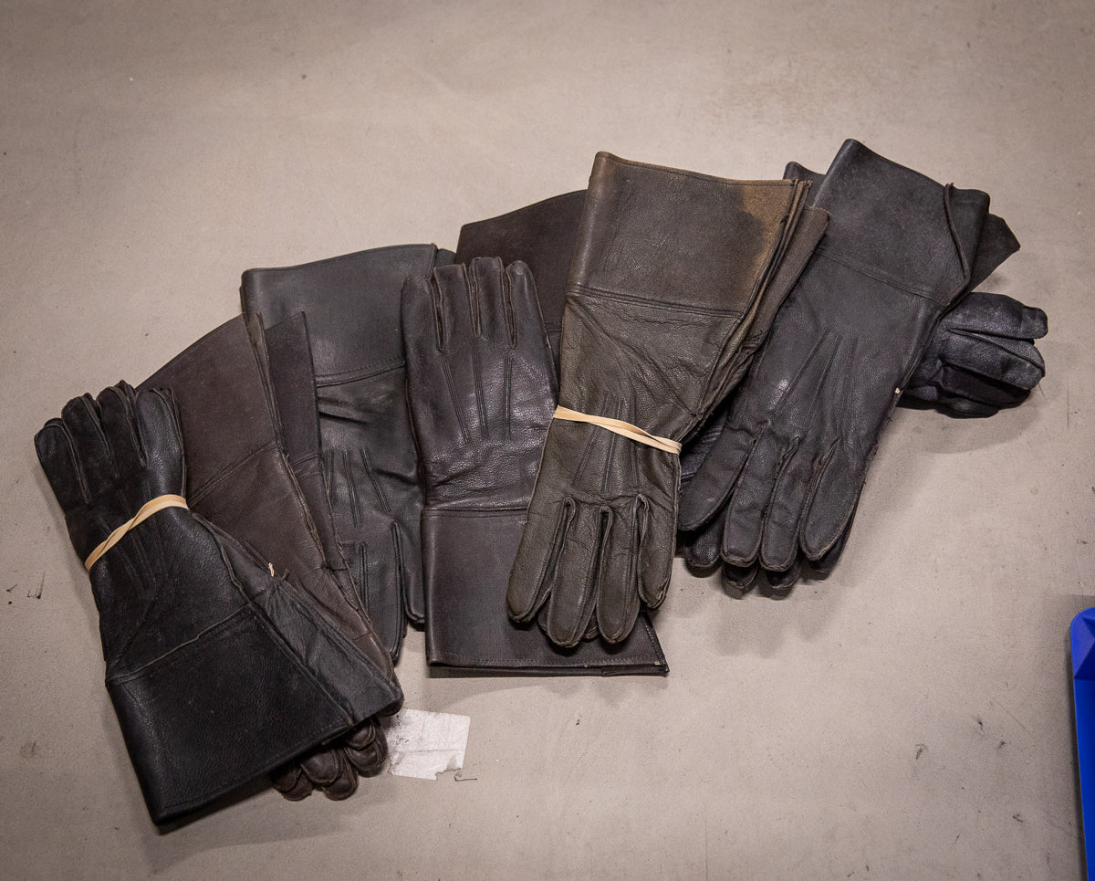 Belgian Motorcycle Gloves, Leather, Surplus