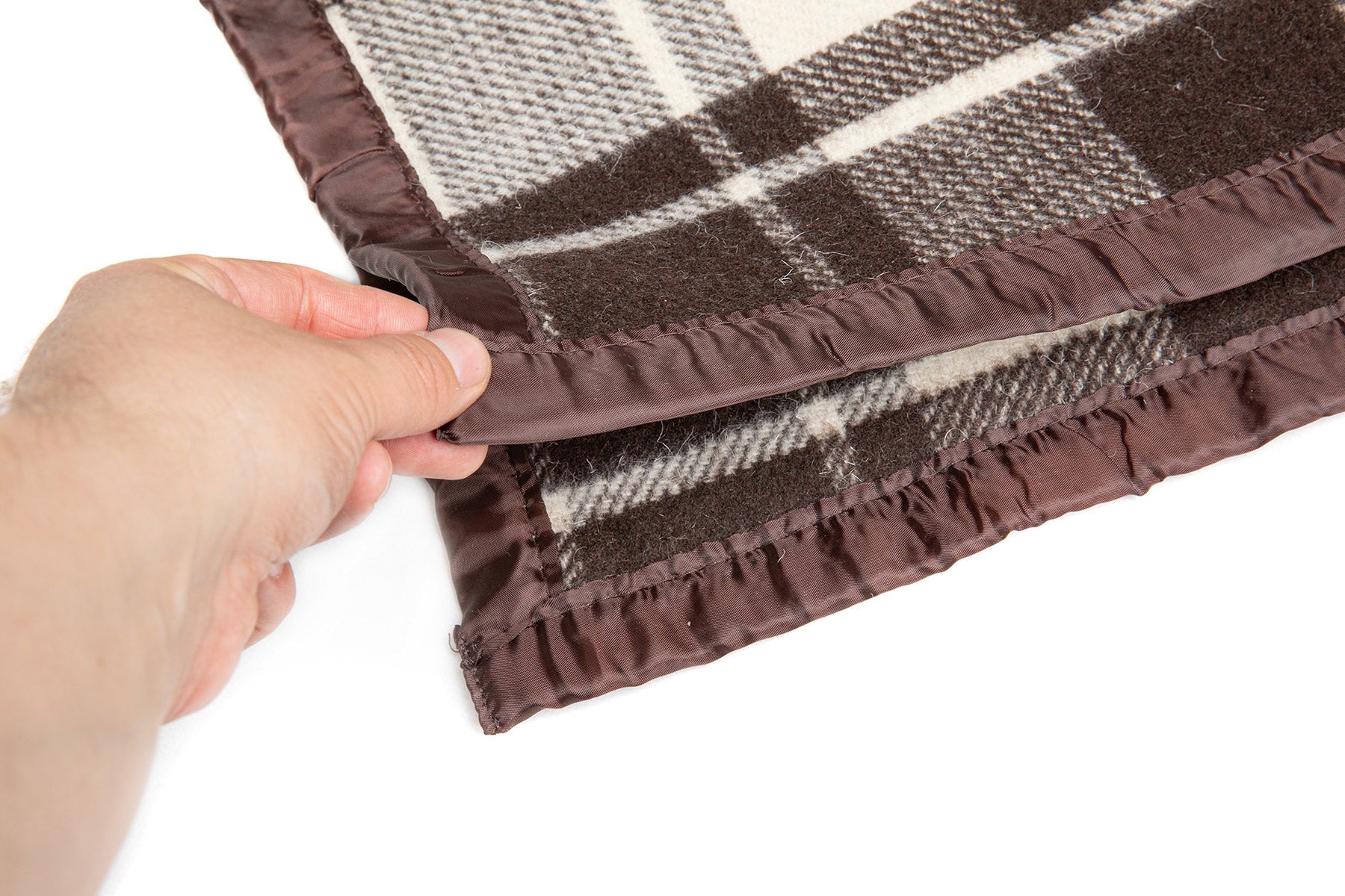 Romanian Blanket, White-Brown Tartan, Surplus