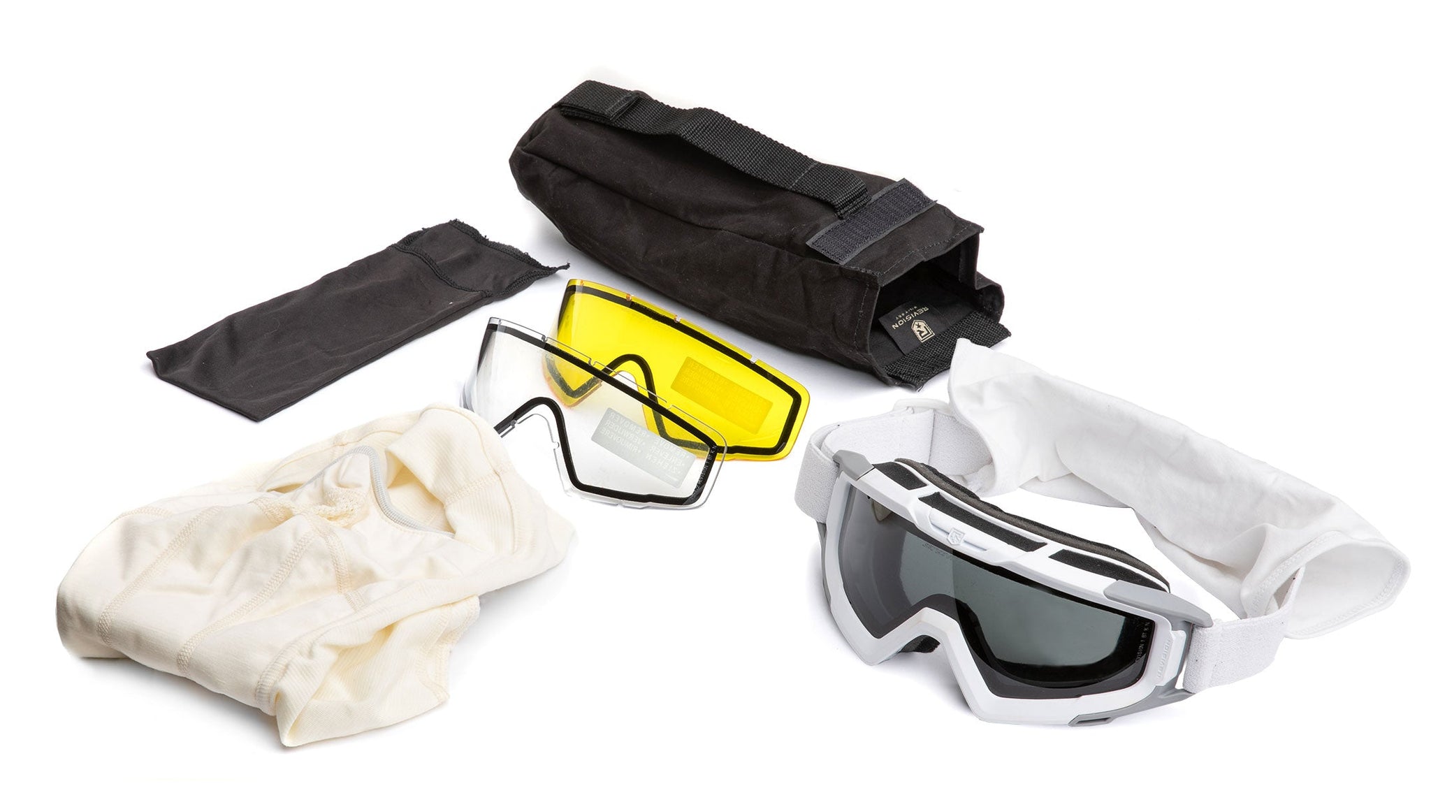 Revision SnowHawk ballistiset suojalasit, Deluxe Kit, Aclima-balaclavalla