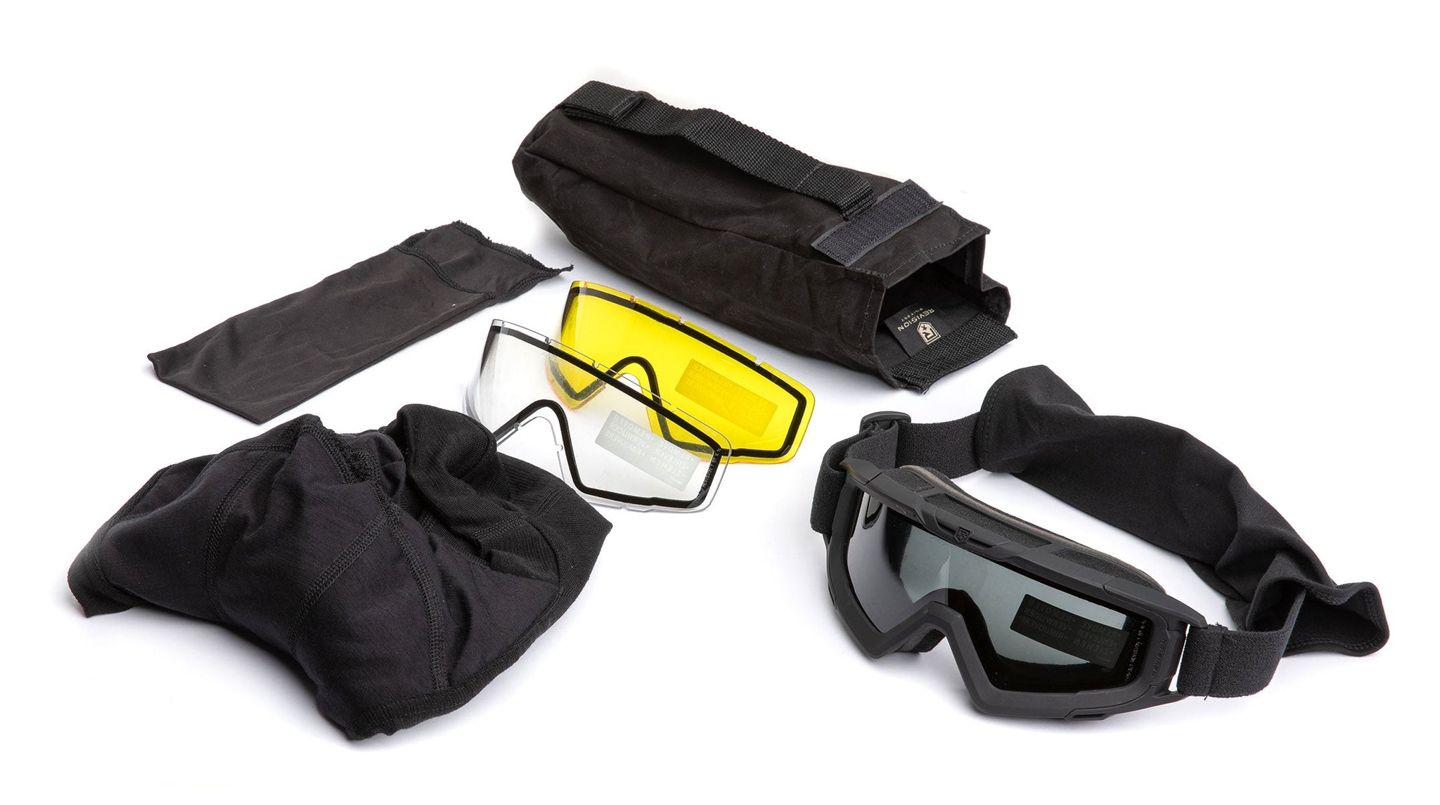 Revision SnowHawk ballistiset suojalasit, Deluxe Kit, Aclima-balaclavalla
