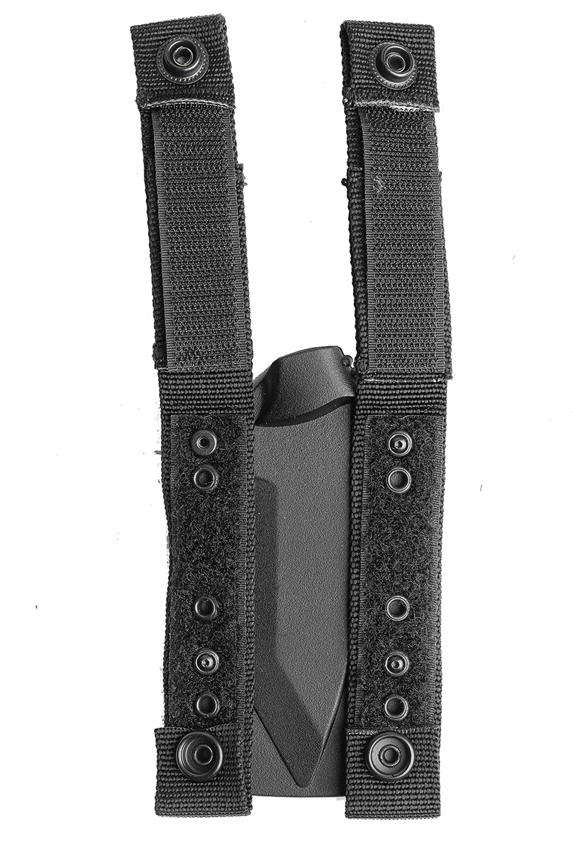 The sheath has MOLLE-compatible straps. For regular belts; the straps have separate loops for a max. 38 mm (1.5”) belt.