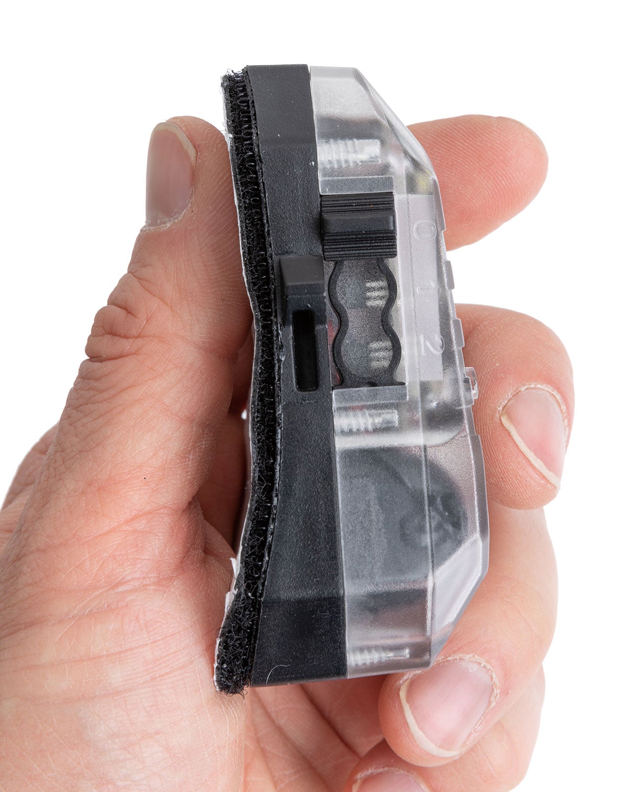 3-position function switch with a nub aligned with position 1.