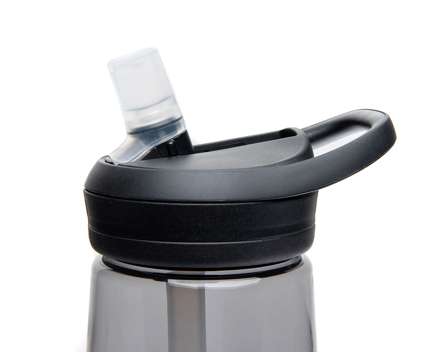 Instead of a traditional cap; this bottle features Camelbak’s Bite-N-Sip valve. Flip; bite; and drink through the straw.