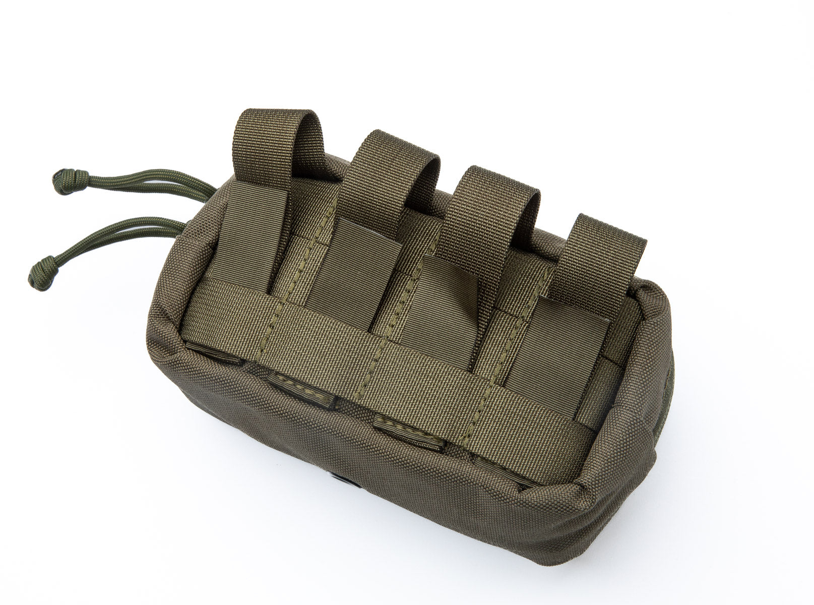 The PALS-compatible straps in the back can be weaved into belt loops as well.