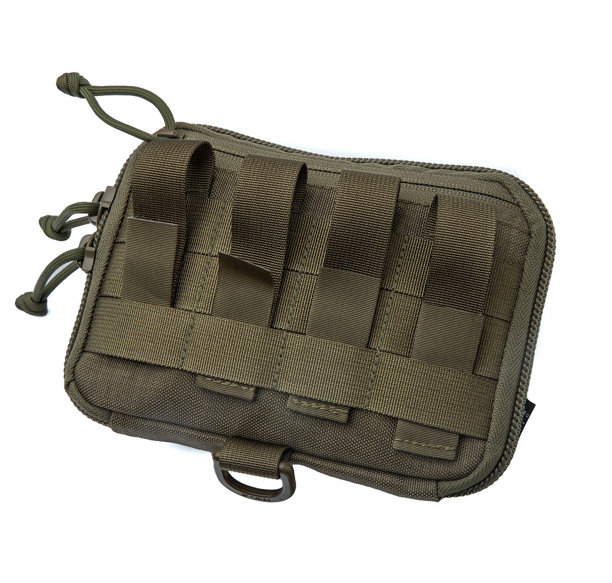 The PALS-compatible straps in the back can be weaved into belt loops as well.