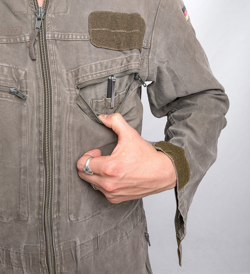 BW mechanic's coverall, olive drab, surplus