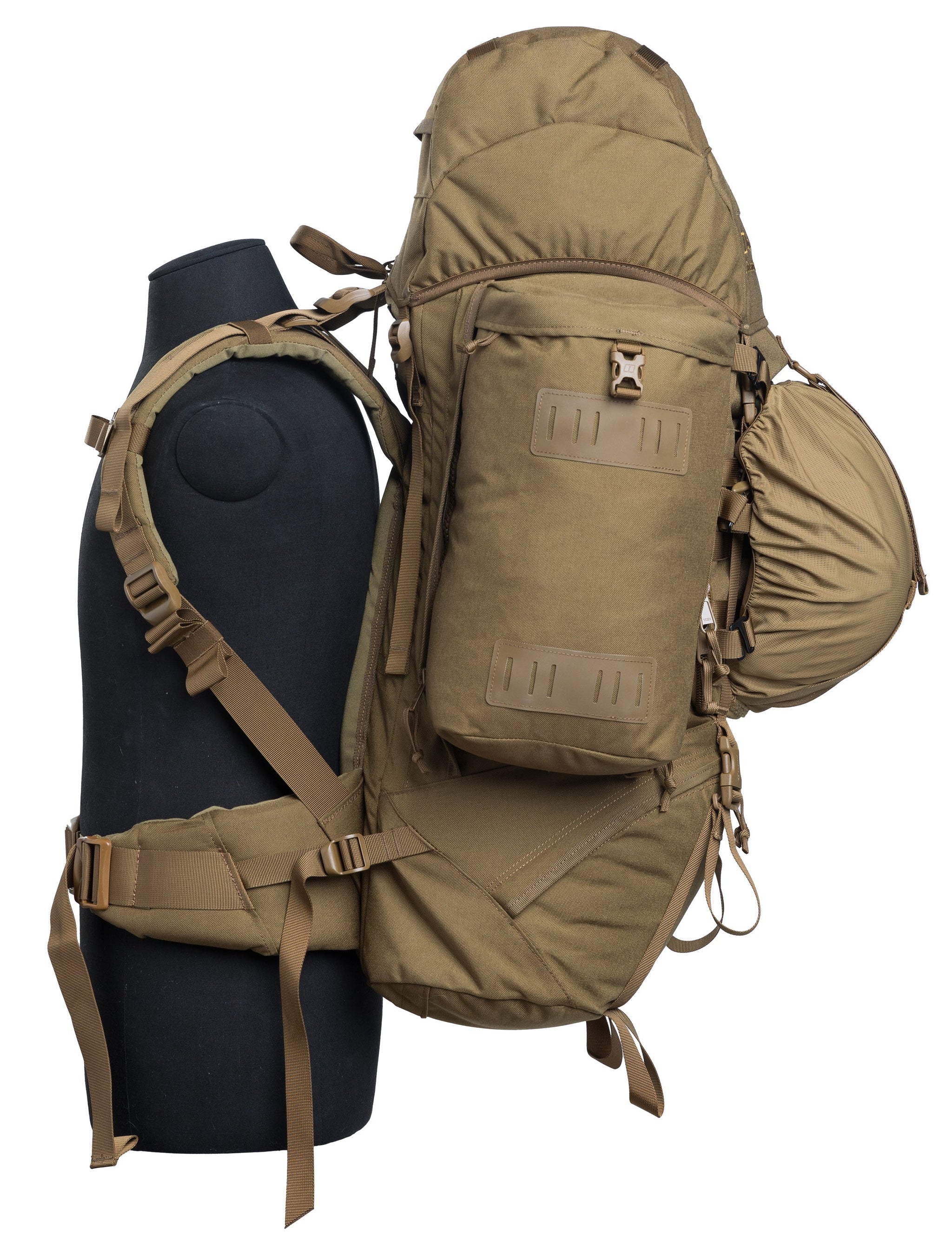 Hidden mesh pocket in the front access panel to store a helmet or jacket; etc. on the outside.