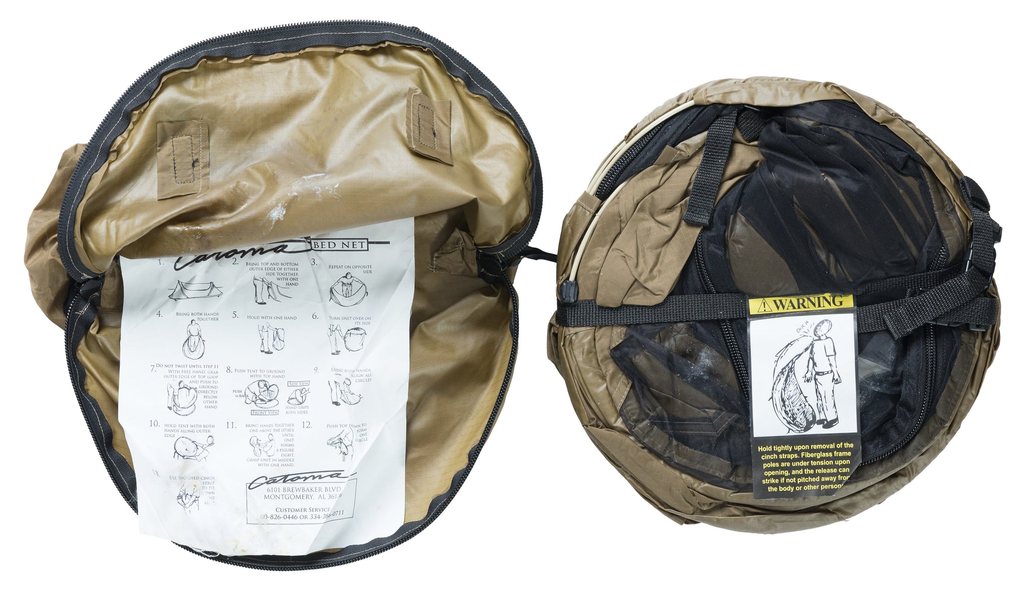 US Catoma PopUp Bed Net, Coyote Brown, Surplus