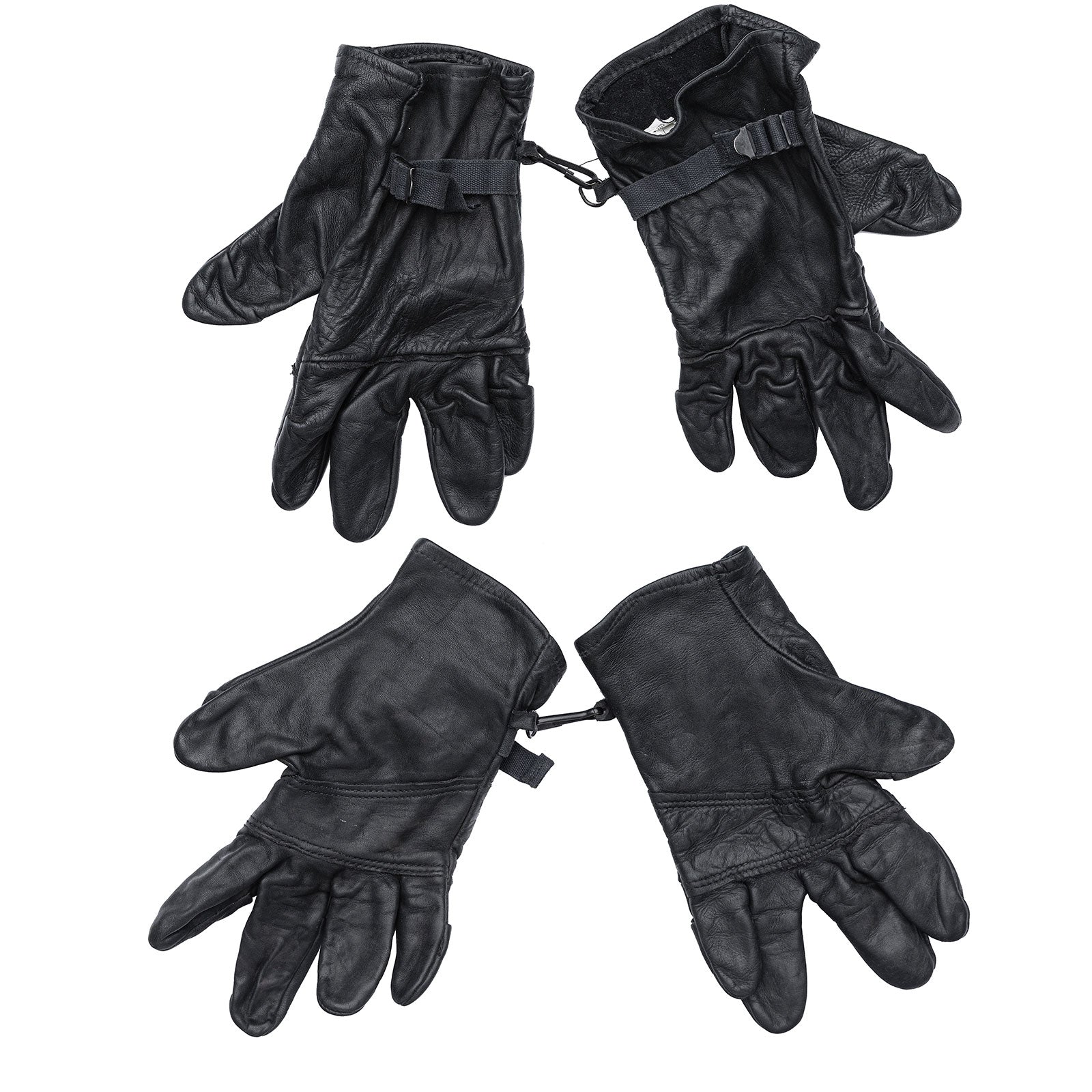 US D3A Leather Gloves, Black, Surplus