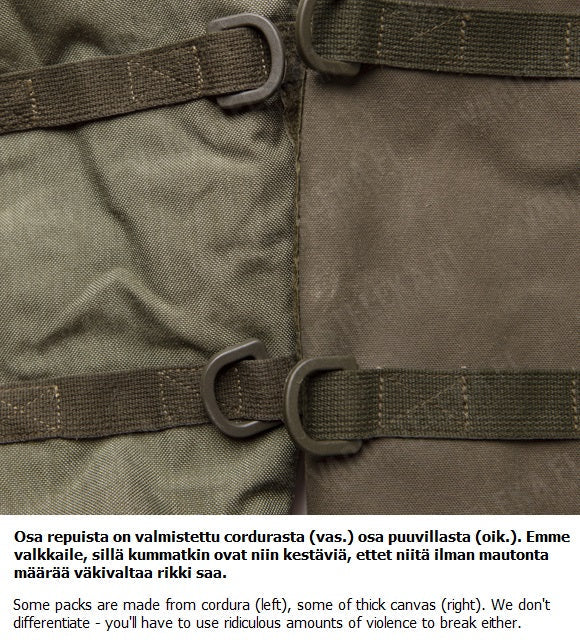 BW jääkärireppu, ylijäämä