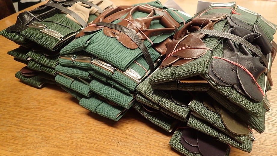 Czechoslovakian trouser braces, green, surplus
