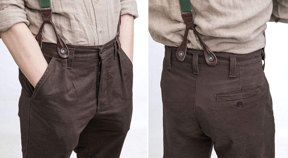 Czechoslovakian trouser braces, green, surplus