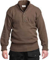 US 5-Knopf-Pullover, OD Braun