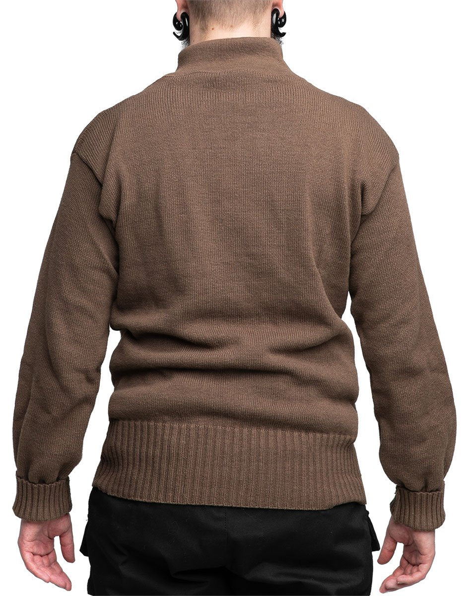US 5-Button Sweater, OD Brown