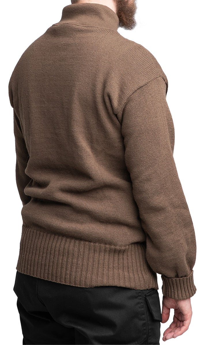 US 5-Button Sweater, OD Brown