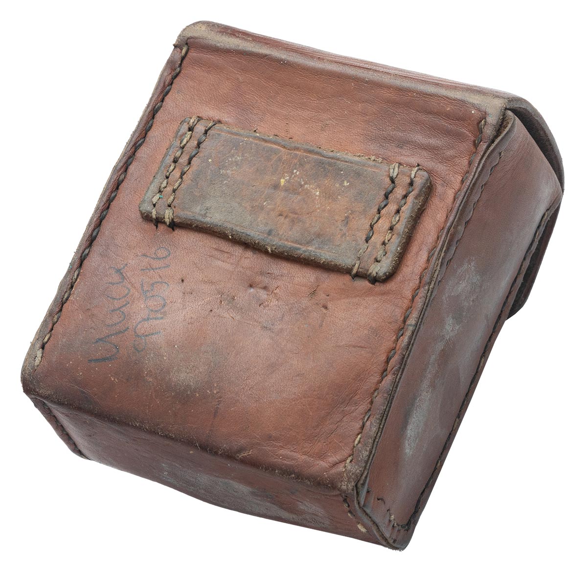 Swedish number scroll for field telephone, with leather case, surplus