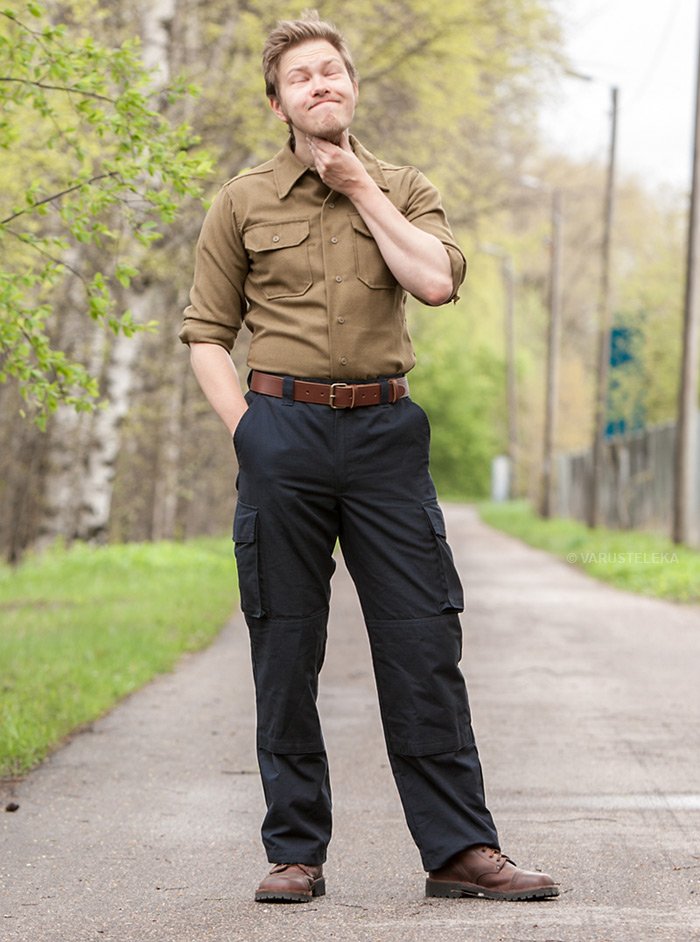 British Cargo Pants, Blue, Surplus