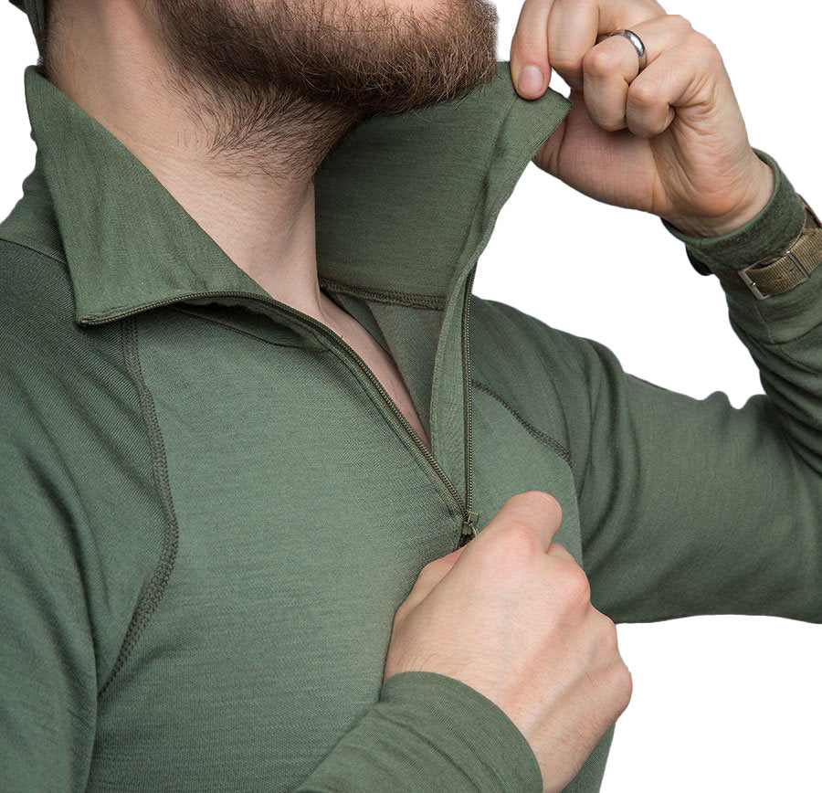 High; snug fitting collar with zipper.