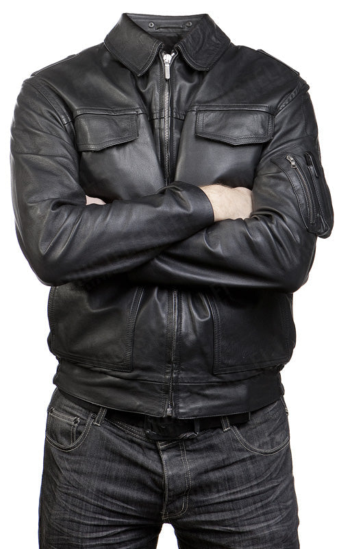 Bundespolizei Short Leather Jacket, surplus