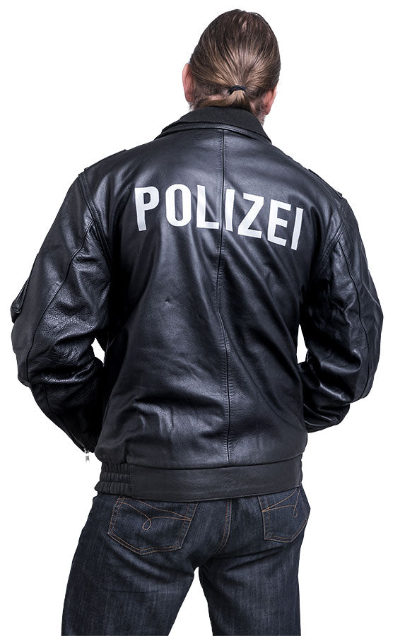 Bundespolizei Short Leather Jacket, surplus