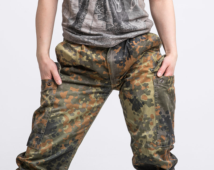 BW naisten reisitaskuhousut, Flecktarn, ylijäämä