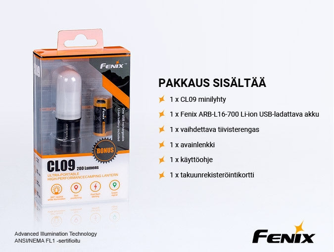 Fenix CL09 ladattava superminilyhty
