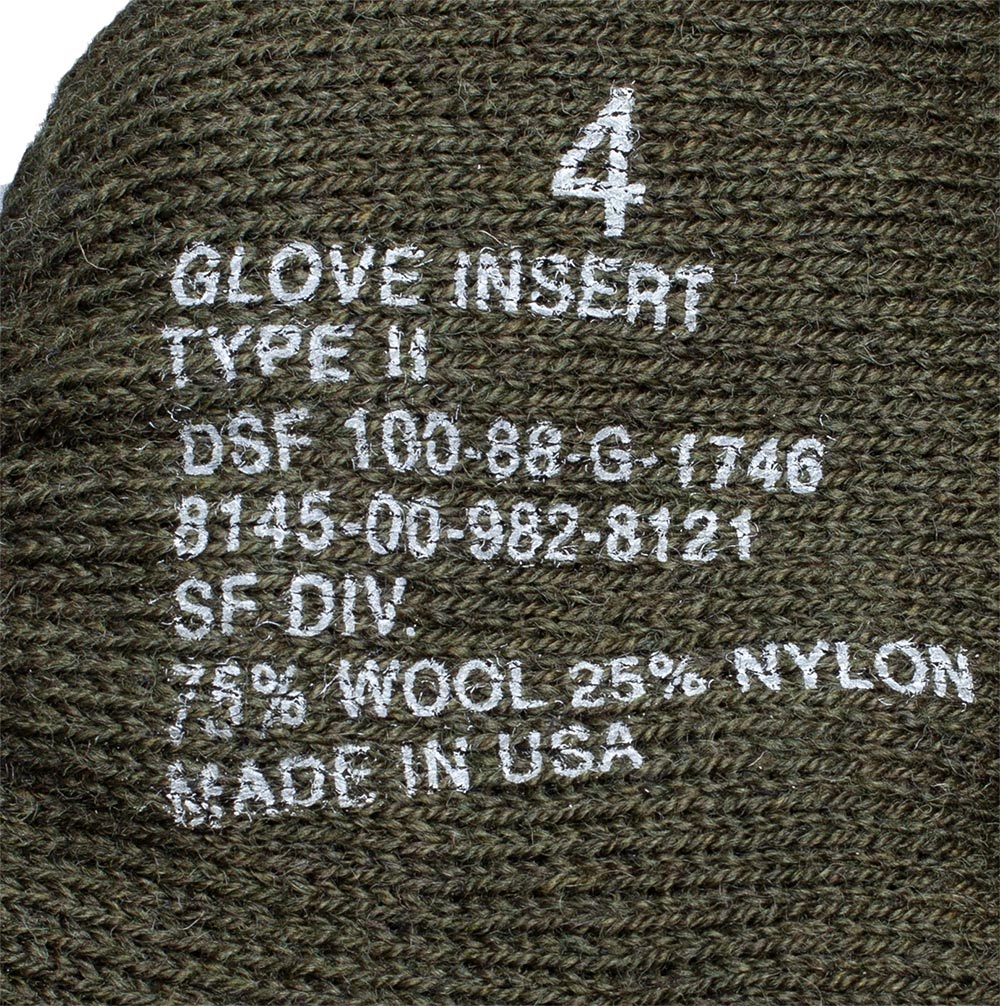 US Wool Glove Inserts, Surplus