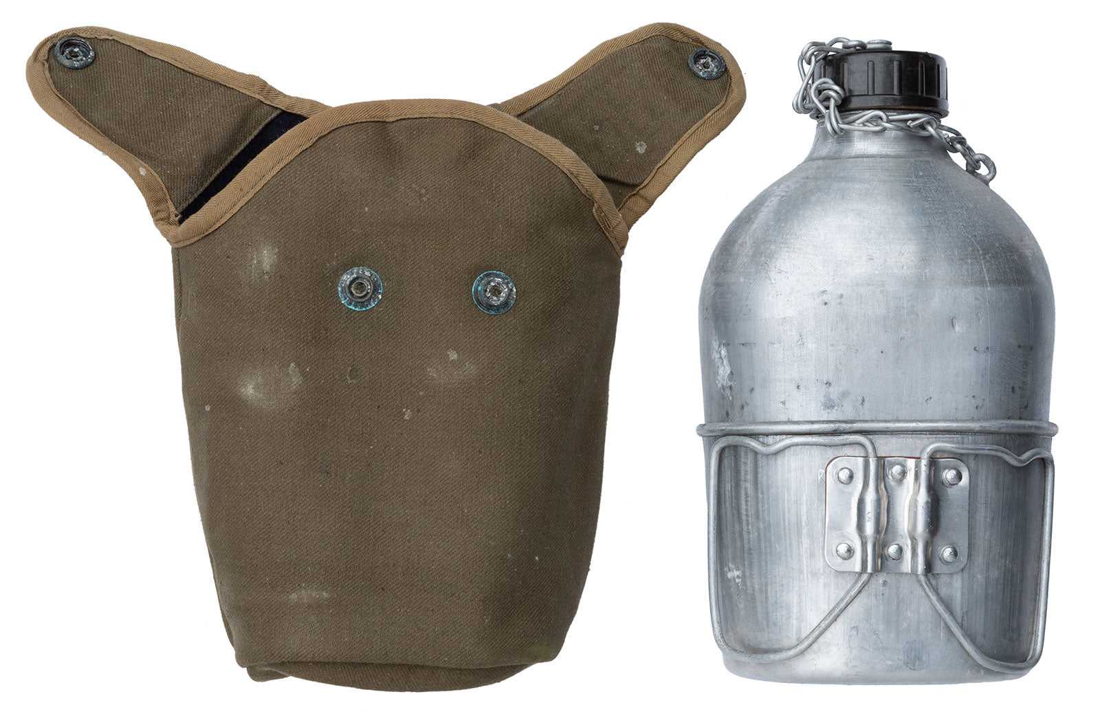 French M47 canteen with cup and pouch, used