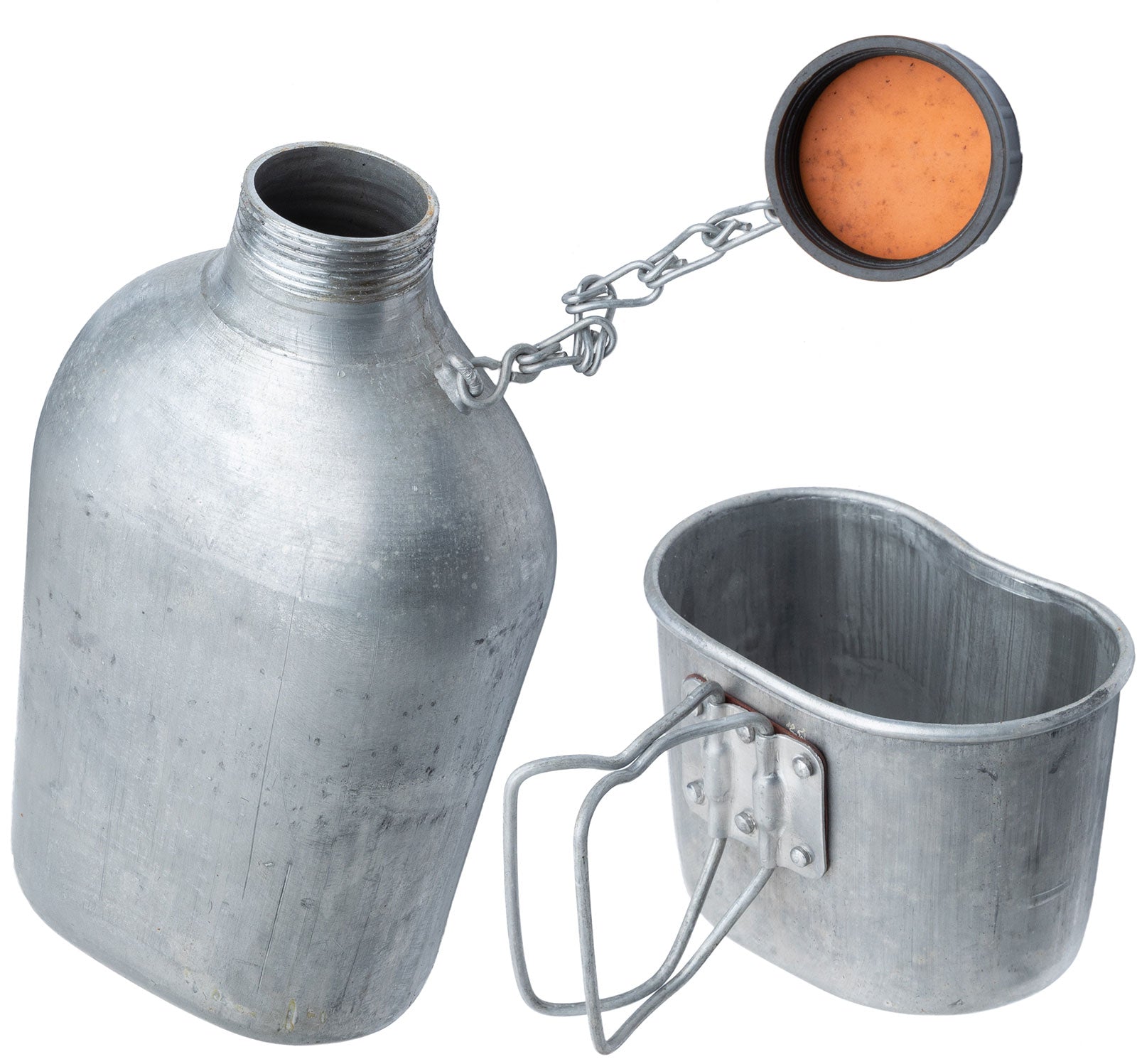 French M47 canteen with cup and pouch, used