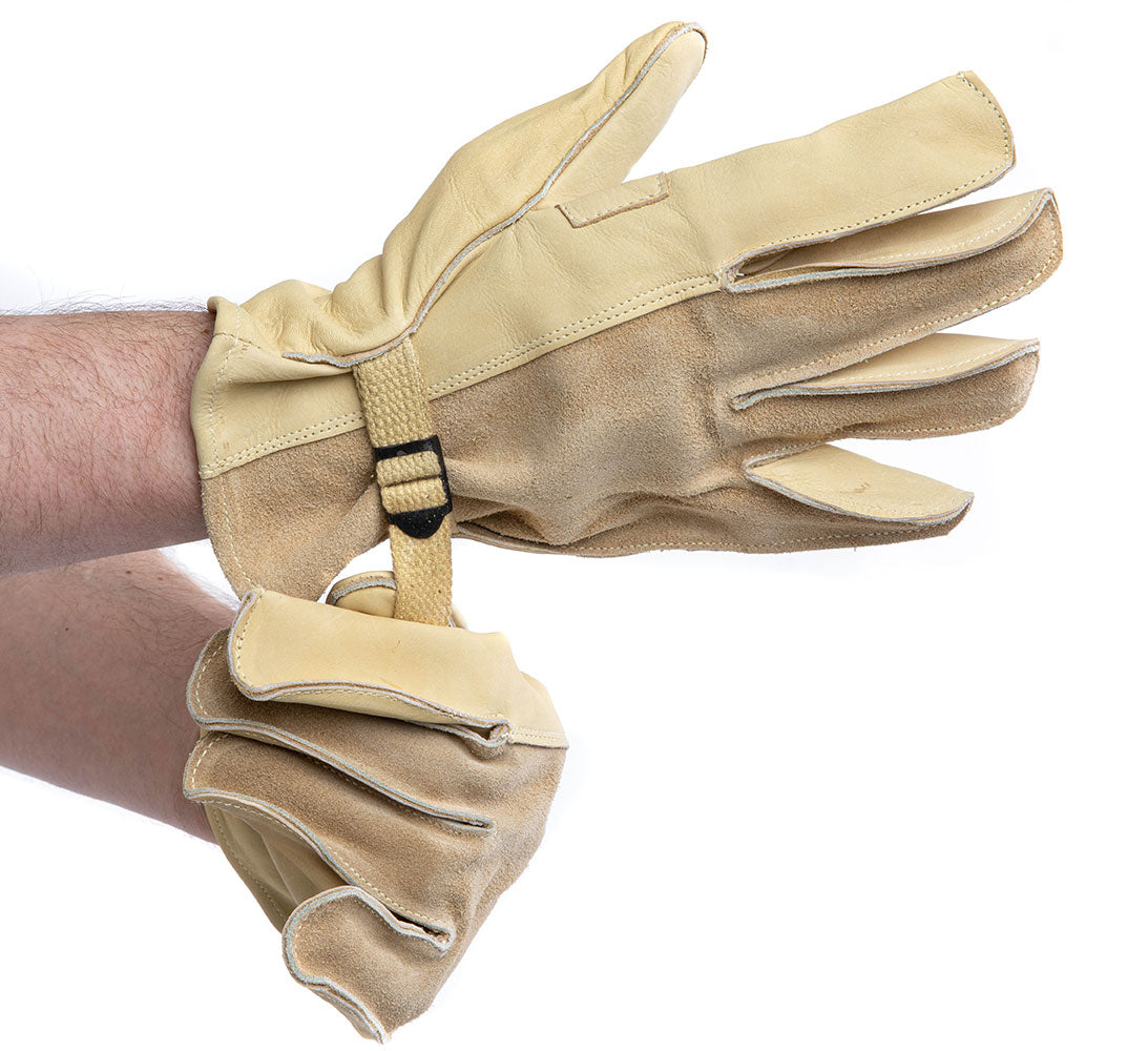 US D3A leather gloves, beige, surplus