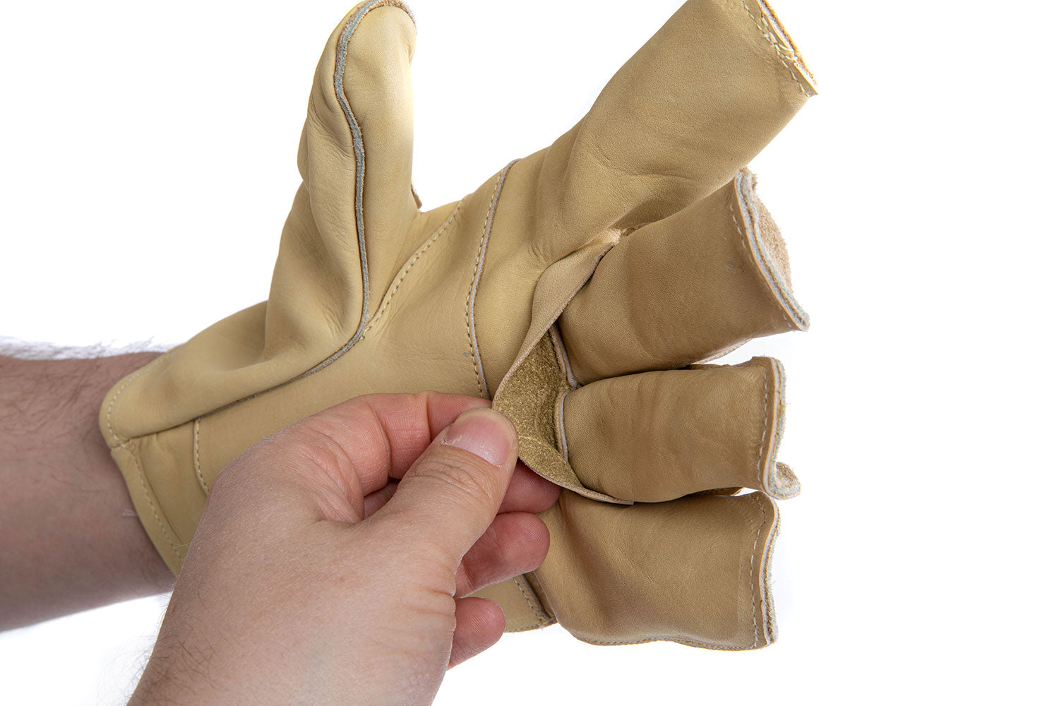 US D3A leather gloves, beige, surplus