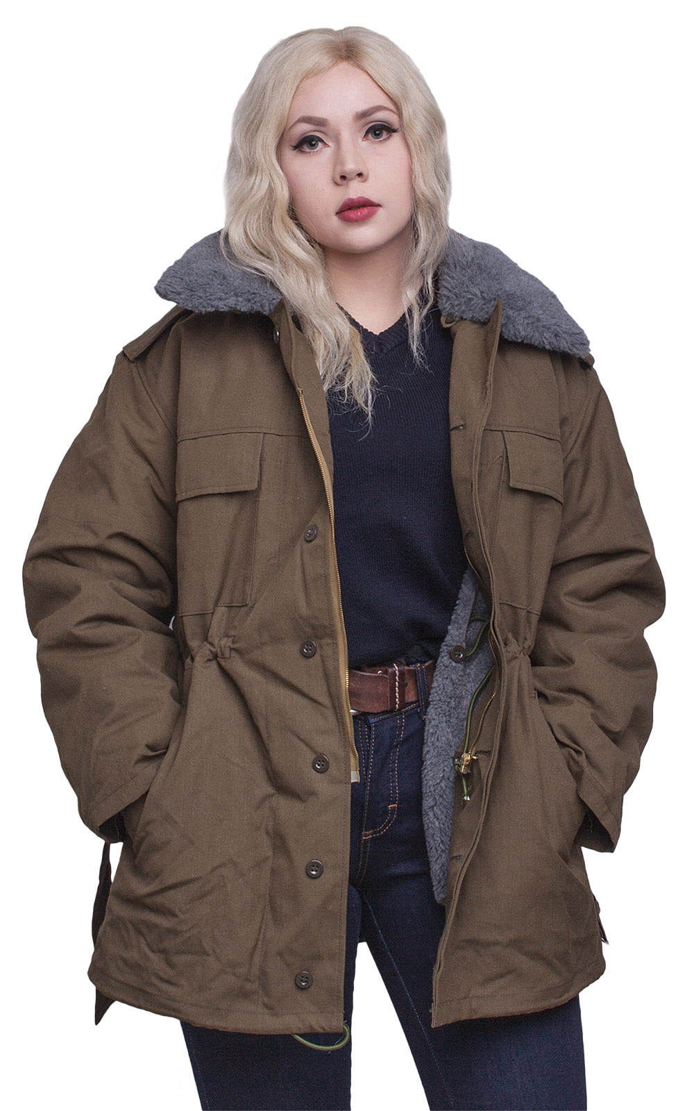 Czech parka with liner, olive green, surplus