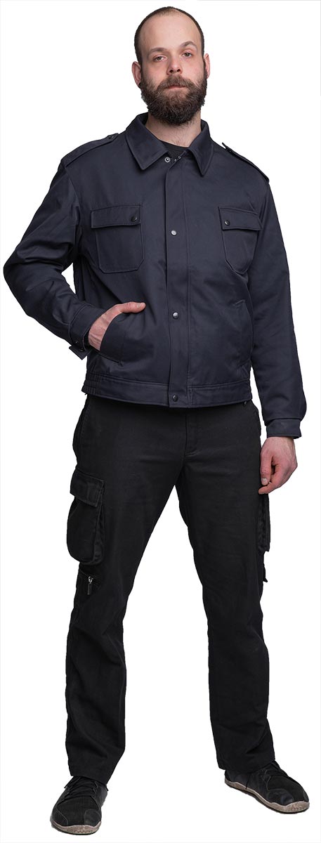 Niederländische Arbeitsjacke mit Innenfutter, Blau, Überschuss