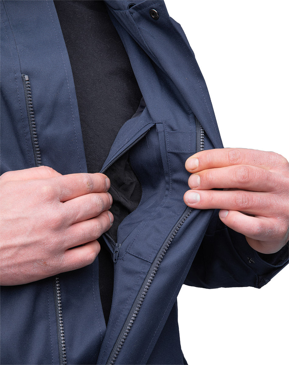 Niederländische Arbeitsjacke mit Innenfutter, Blau, Überschuss