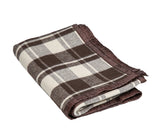 Romanian Blanket, White-Brown Tartan, Surplus