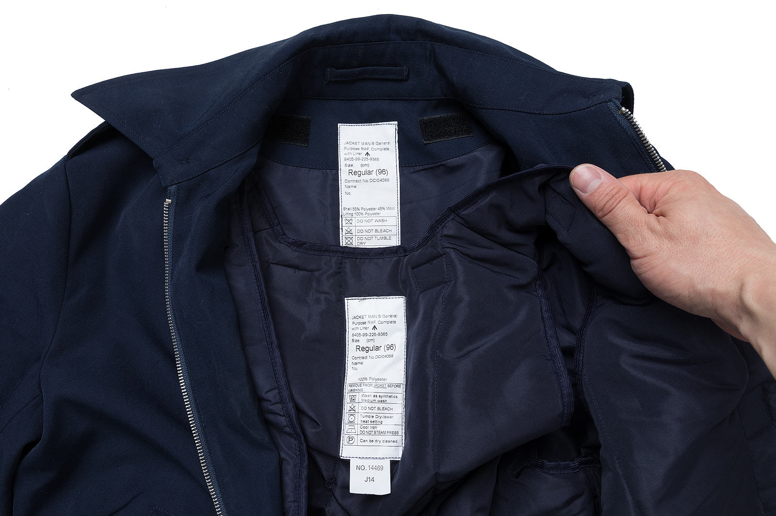 British RAF Bomber Jacket w. Liner, Dark Blue, Surplus