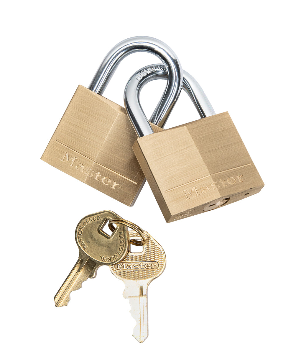MasterLock 140T Schloss, Messing, 2er-Pack, gleichschließend
