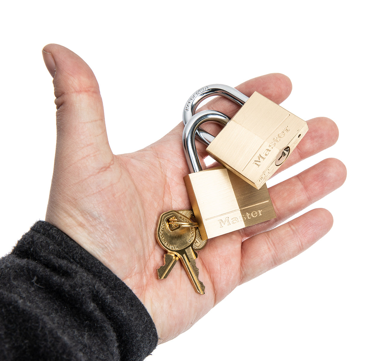 MasterLock 140T Schloss, Messing, 2er-Pack, gleichschließend