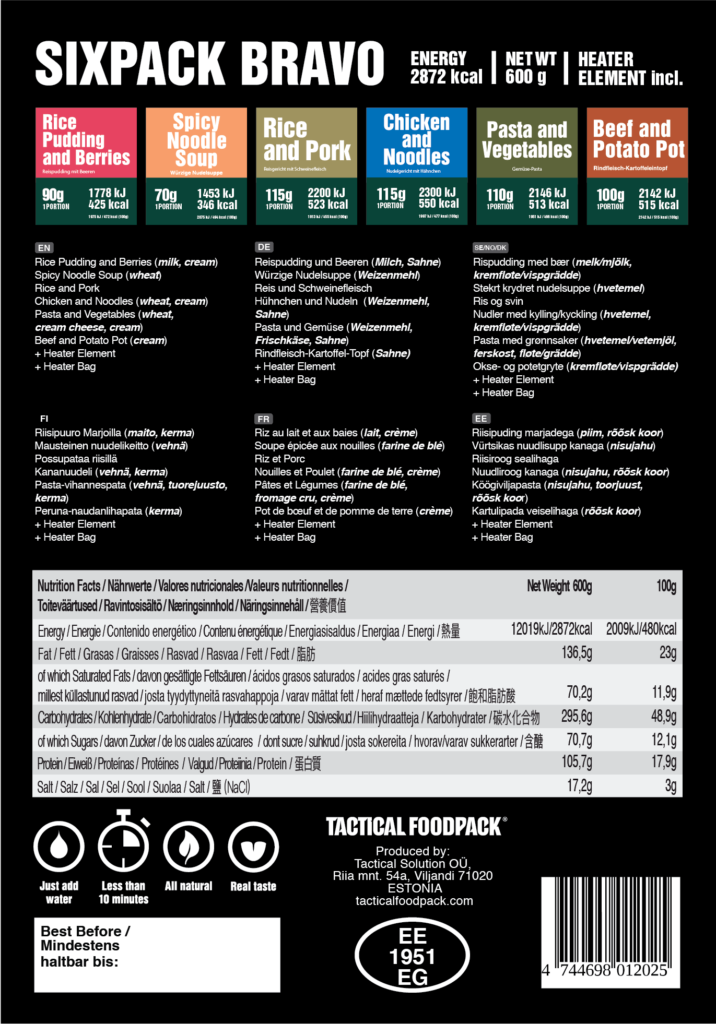 Tactical Foodpack Sixpack
