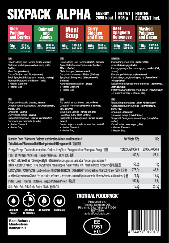 Tactical Foodpack Sixpack